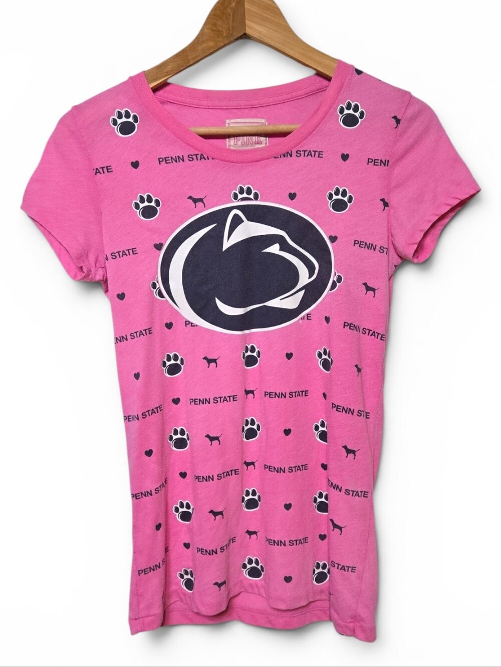 RARE Victoria's Secret PINK Penn State Nittany Lions Collegiate T-shirt Size Med